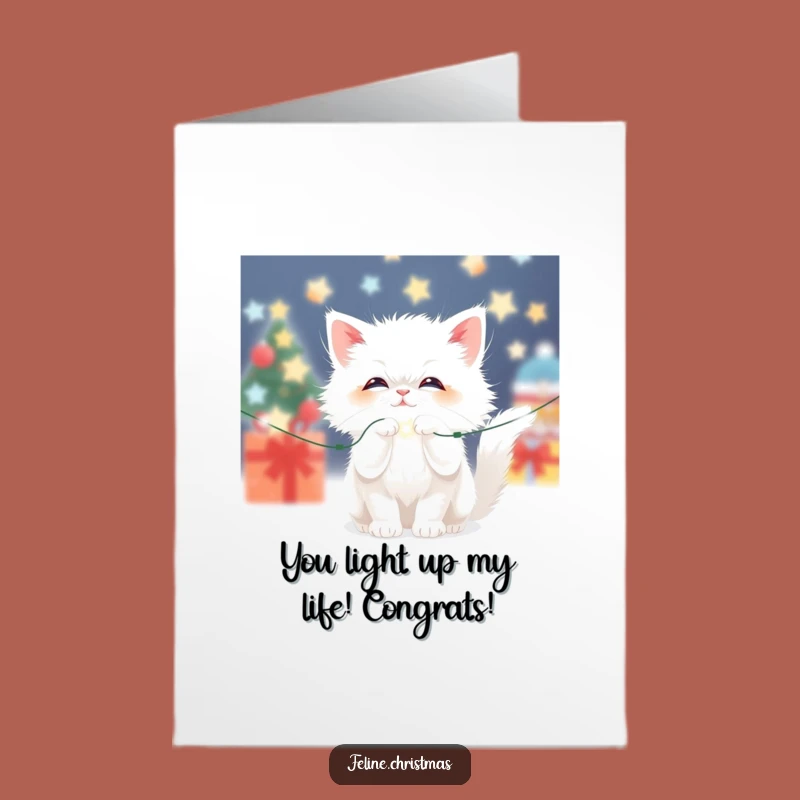 Free Printable Christmas Cat Congrats Card: Funny Kitten Downloadable