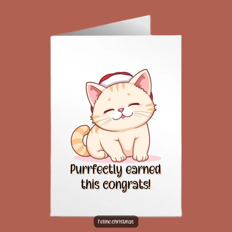 Amusing Free Printable Congrats Card: Lazy Santa Cat's Cheer, Downloadable!
