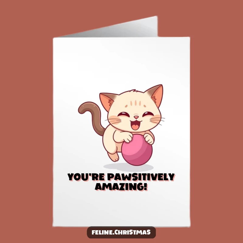 Free Printable Siamese Cat Congratulations Card: Joyful Chase, Perfect Downloadable Gift