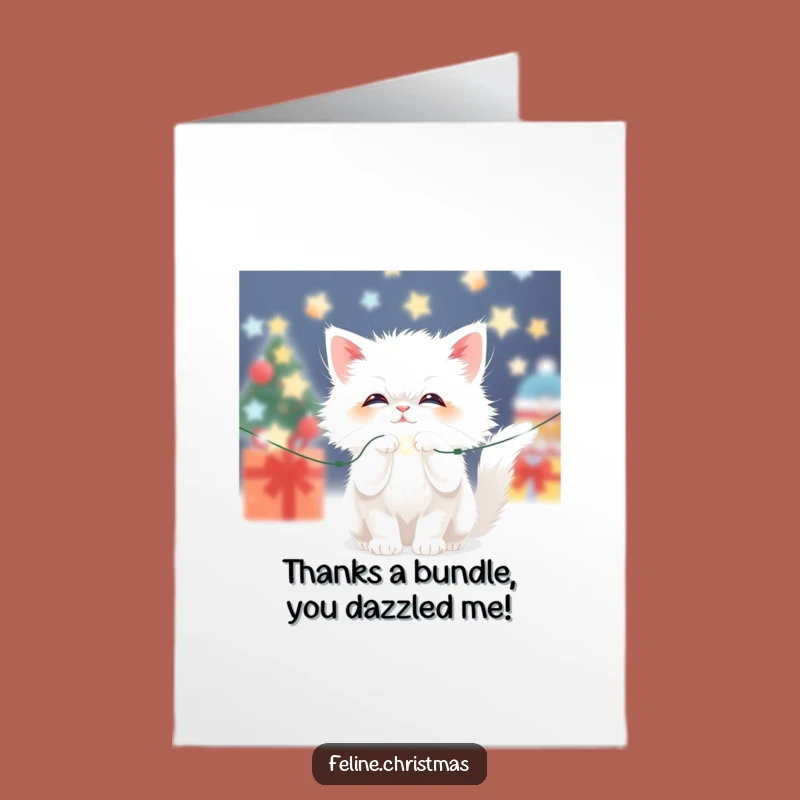 Free Printable Christmas Cat Thank You Card: Funny Kitten Gift