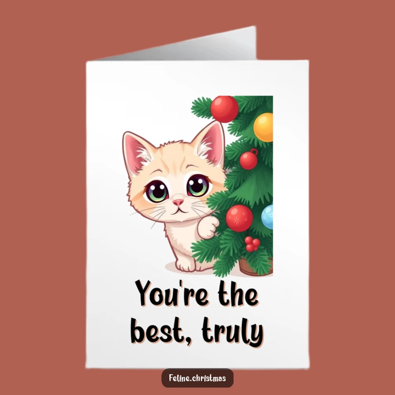 Free Printable Funny Cat Thank You Card: Peeking Kitty Gratitude Download