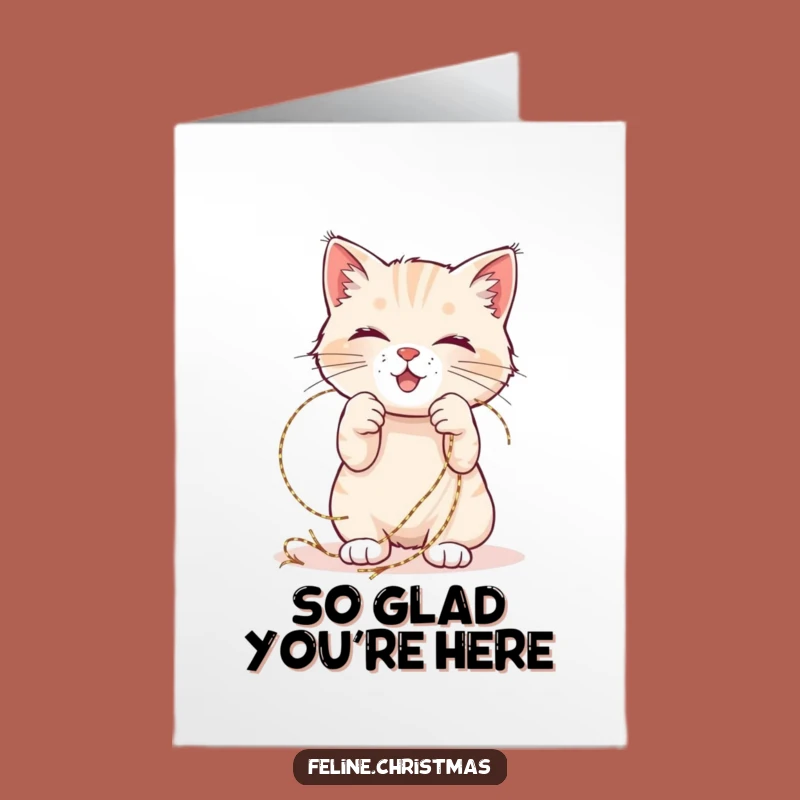 Free Printable Funny Cat Tinsel Thank You Card: Playful Gratitude
