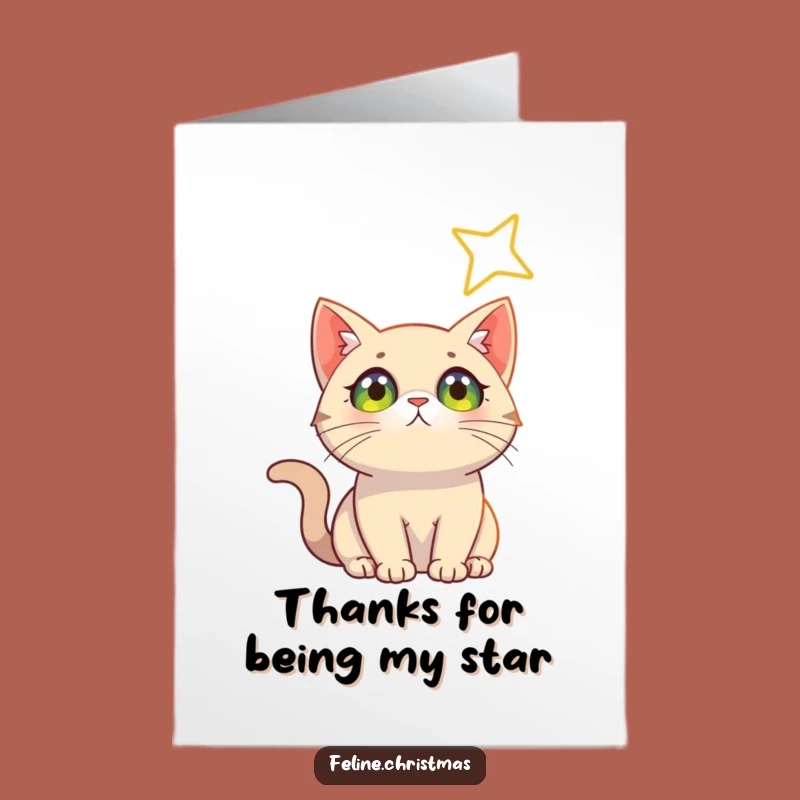 Free Printable Starry Cat Thank You Card - Bright Eyes Gratitude Downloadable Gift