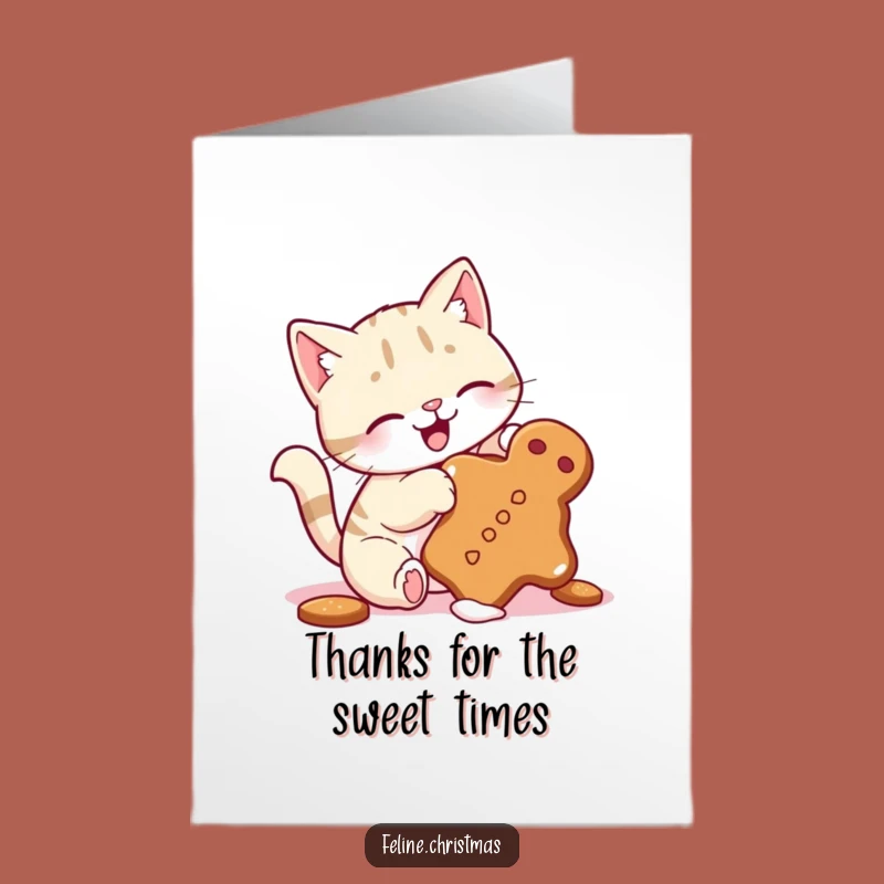 Free Printable Thank You Card: Cat's Cookie Thanks - DIY Download