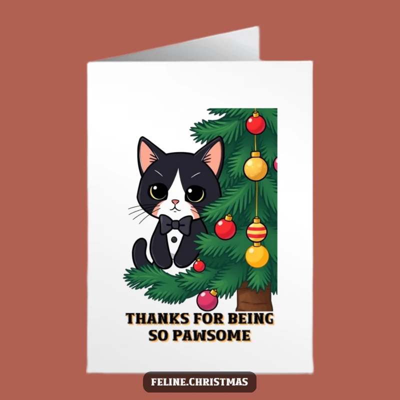 Free Printable Tuxedo Cat Thank You Card: Dapper Kitty Downloadable