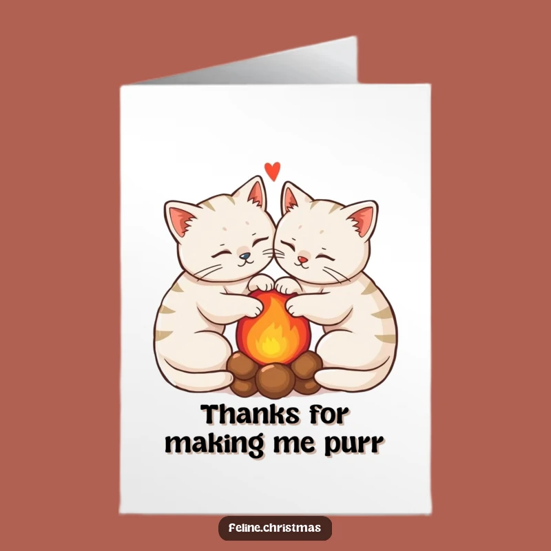 Free Printable Kawaii Cats Thank You Card: Cozy Hearth Pups Downloadable Gratitude