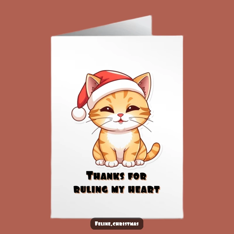 Free Printable Cat Thank You Card: Grateful Santa Kitty Downloadable Gift