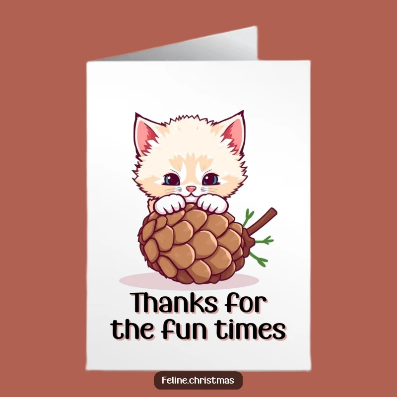 Free Printable Thank You Card: Kitten Pinecone Play for Playful Gratitude!