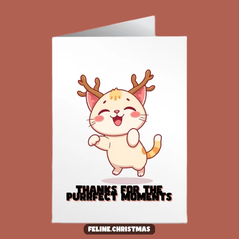 Free Printable Thank You Card: Happy Cat's Festive Thanks - DIY Download