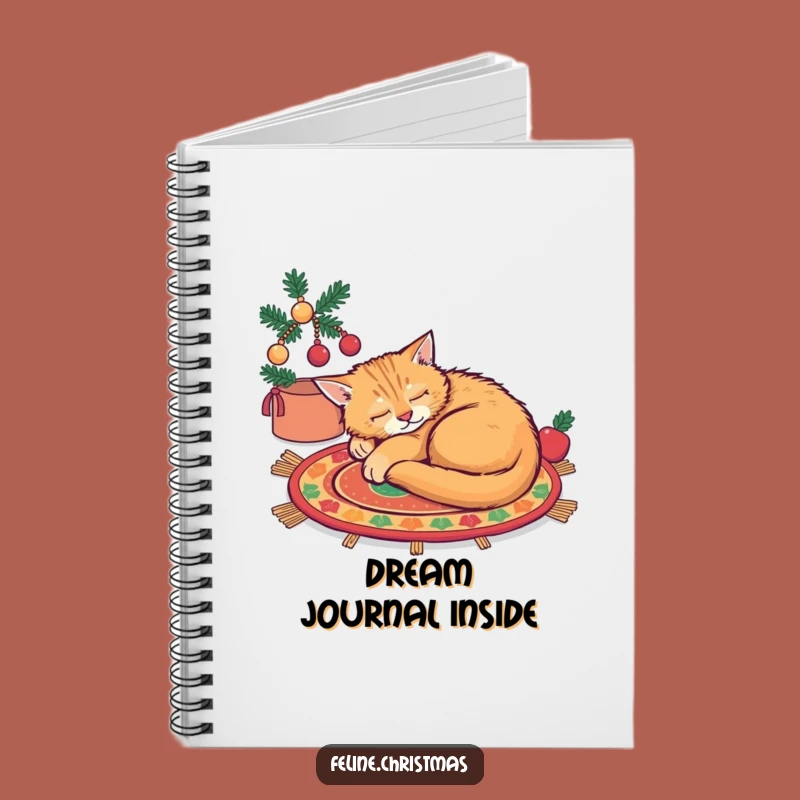 Funny Ginger Cat Sleeping Rug Notebook - Jot Down Peaceful Thoughts