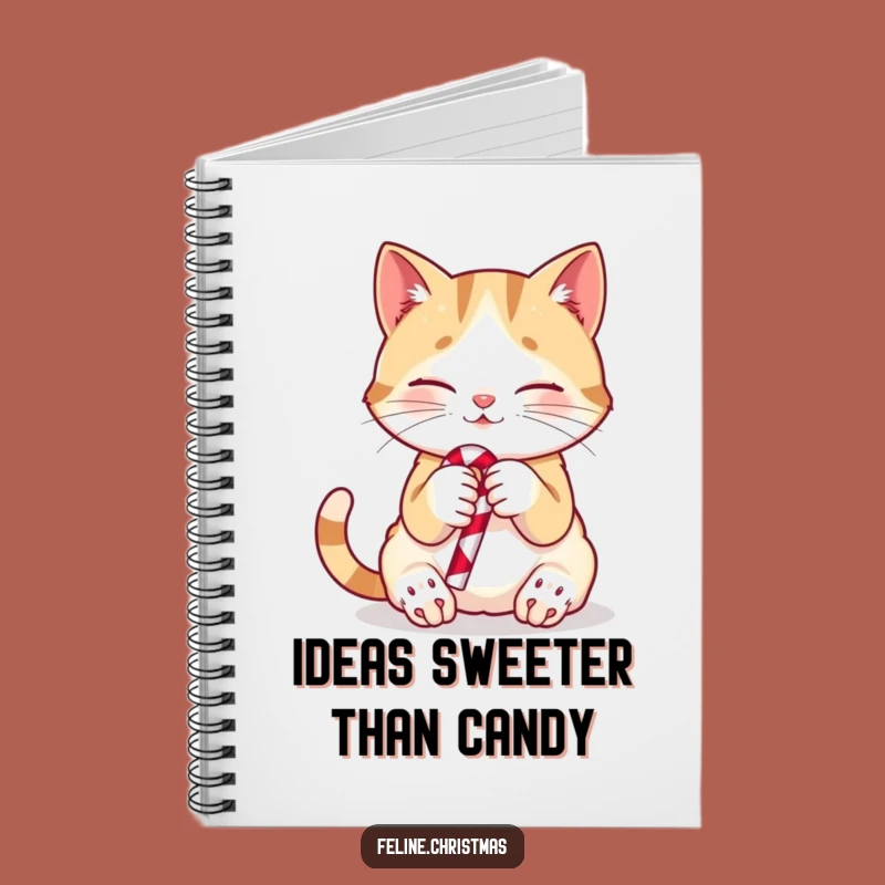 Funny Cat Candy Cane Notebook: Cute Kitty Journal Gift for Writers