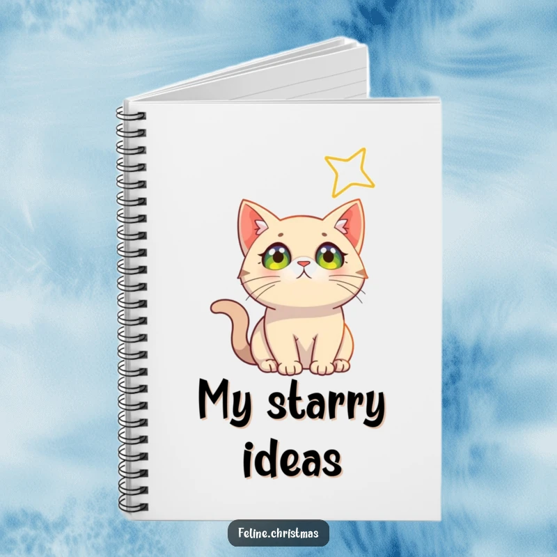 Funny Cat Star Notebook: A whimsical notebook with a cat looking at a shining star, ideal for journaling dreams and thoughts.
