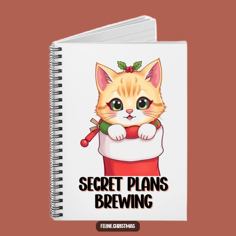 Funny Cat Stocking Notebook: Festive Peek, Jot Holiday Notes, Hilarious Gift