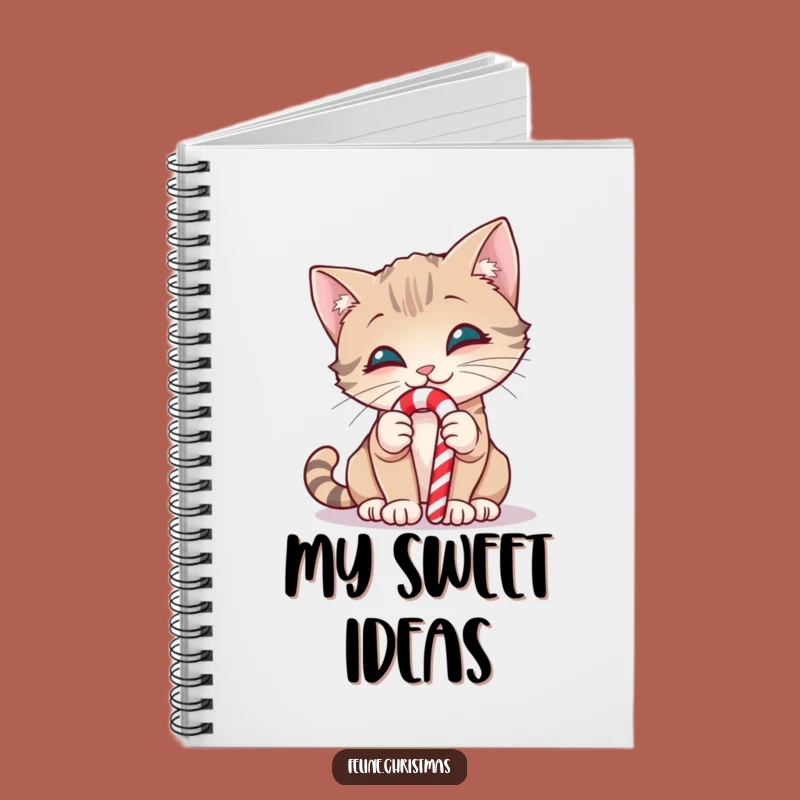 Funny Curious Cat Candy Cane Notebook - Sweet & Hilarious Journal!