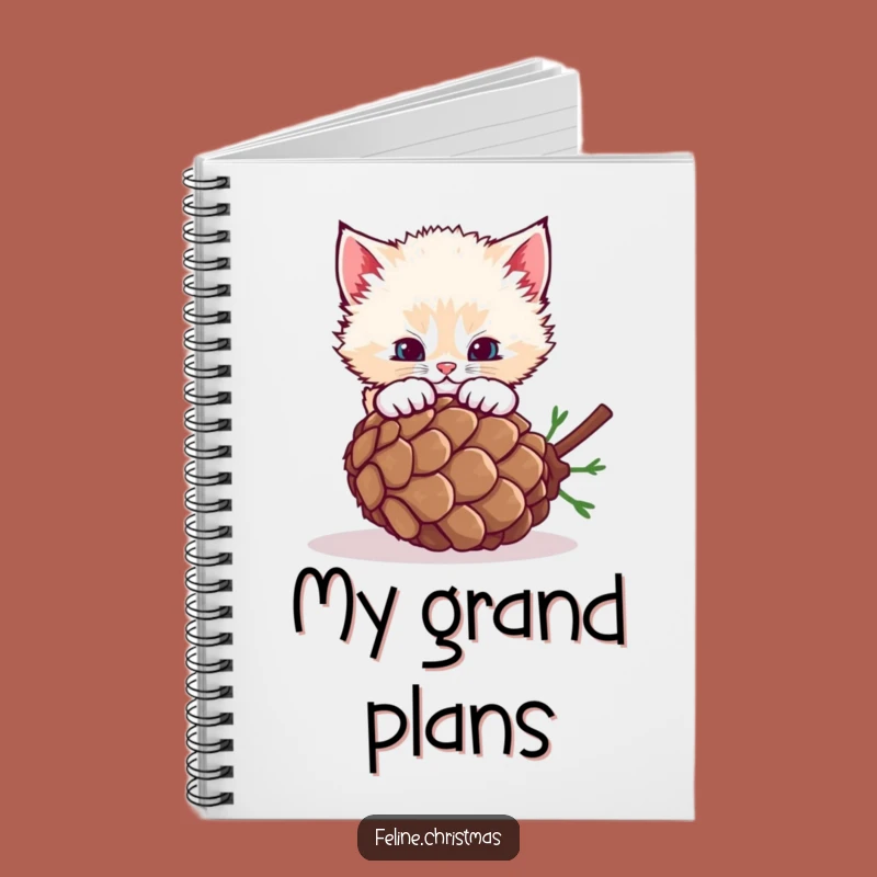 Funny Fluffy Kitten Pinecone Notebook - Jot Down Playful Ideas