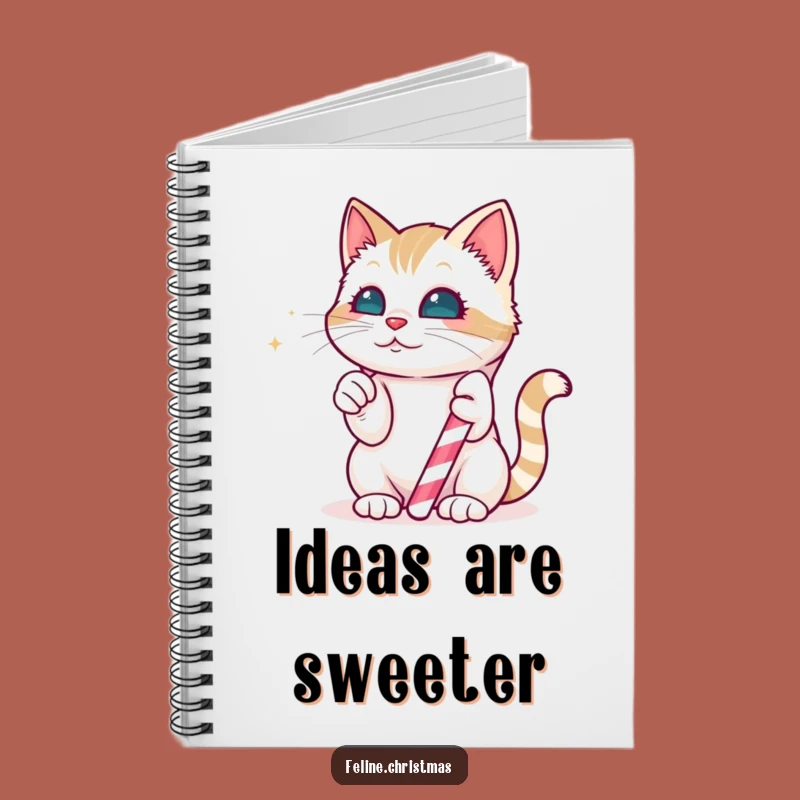 Funny Kawaii Cat Candy Cane Notebook: Jot Down Sweet Ideas, Great Funny Gift!