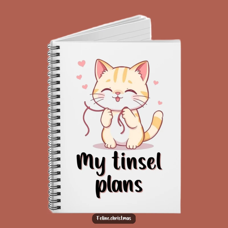 Funny Kawaii Cat Tinsel Notebook - Jot Down Ideas with Humor