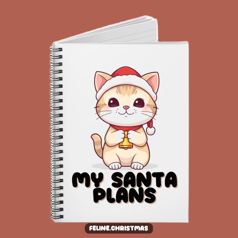 Funny Kawaii Santa Cat Notebook - Cute Holiday Journal Gift