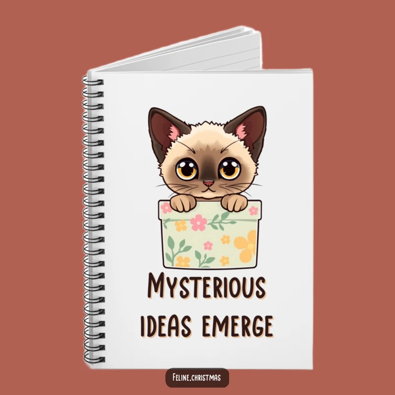Funny Siamese Cat Gift Box Notebook - Feline Holiday Journal Gift