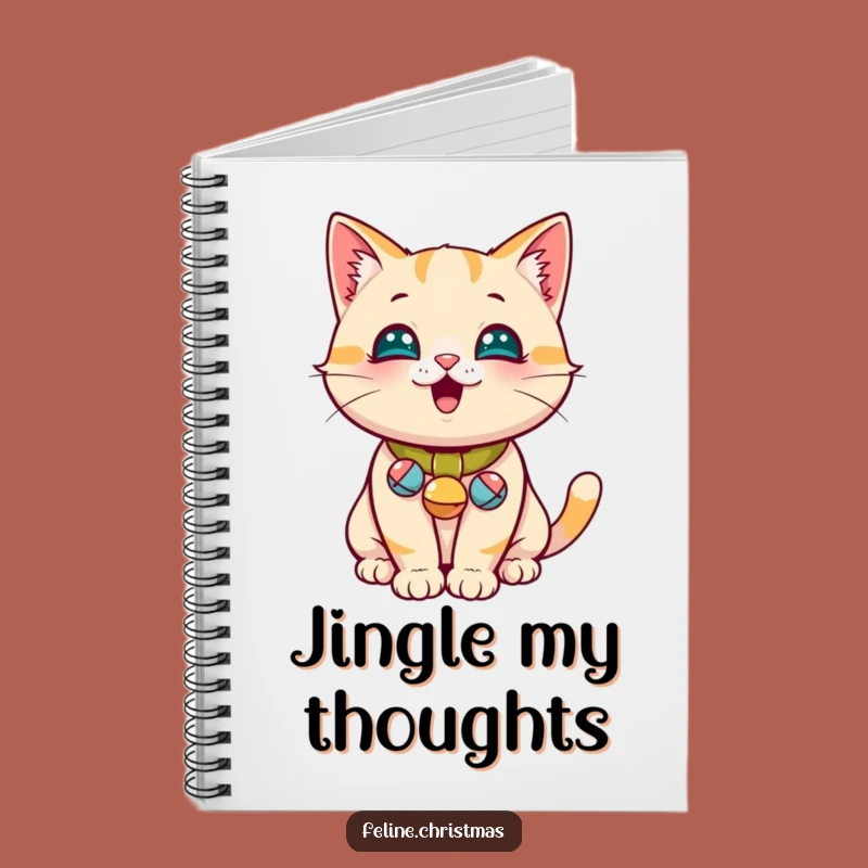 Funny Jingle Bell Cat Notebook for Jotting Down Hilarious Ideas