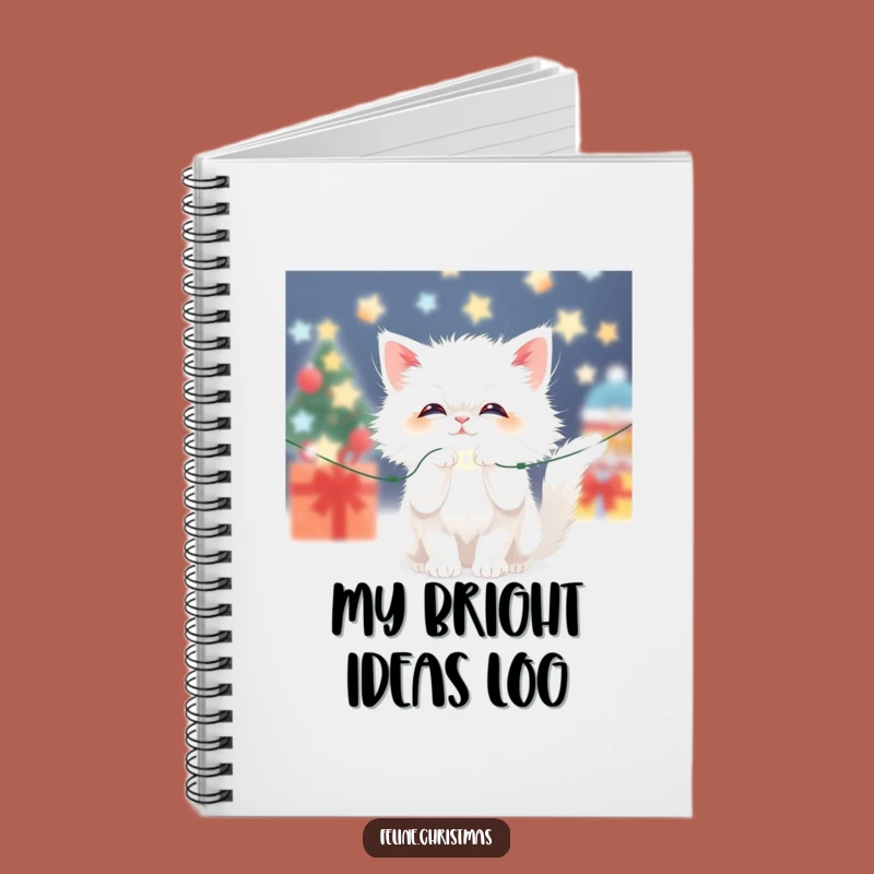 Funny Kawaii Fluffy Cat Light Notebook: Hilarious Journaling for Festive Ideas!