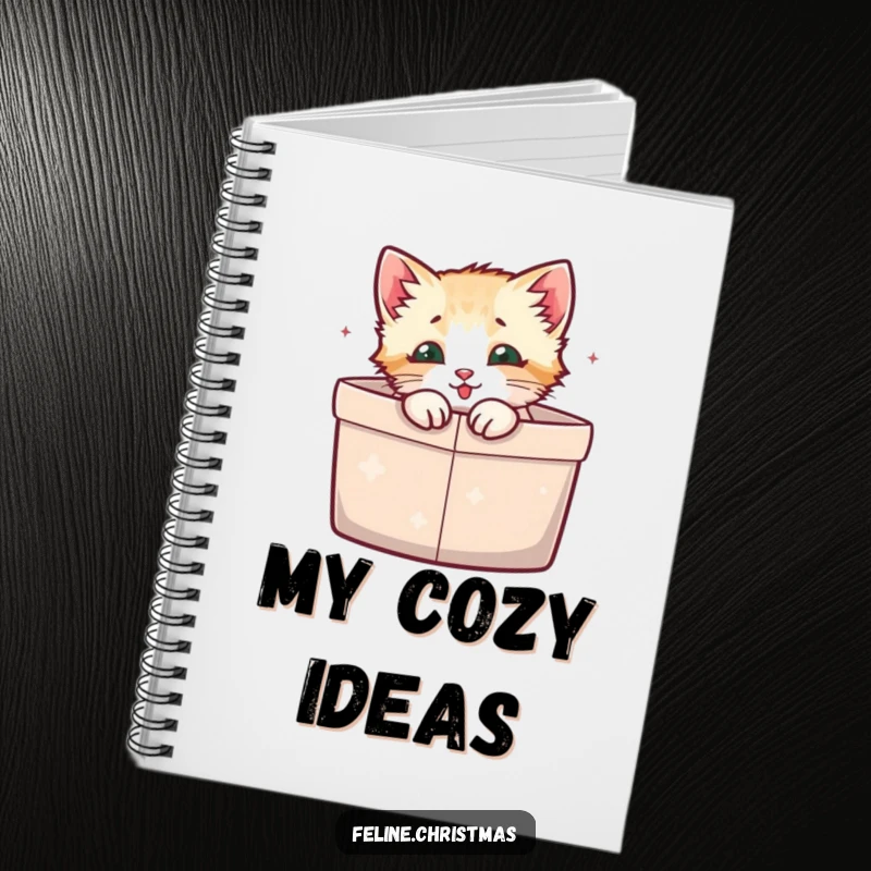 Funny Notebook: A kitten happily nestled in a gift box, ready to record your sweetest thoughts.