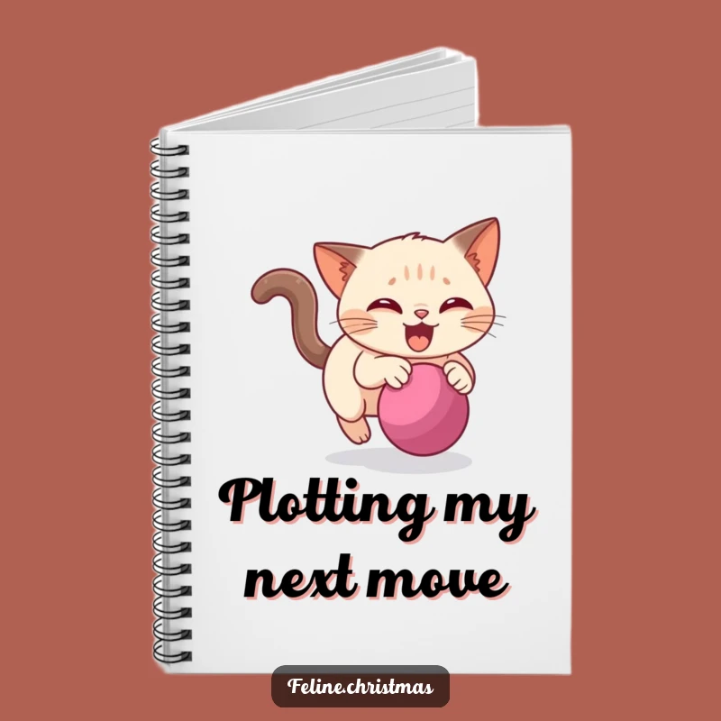 Funny Siamese Cat Bauble Chase Notebook - Journal for Cat Lovers