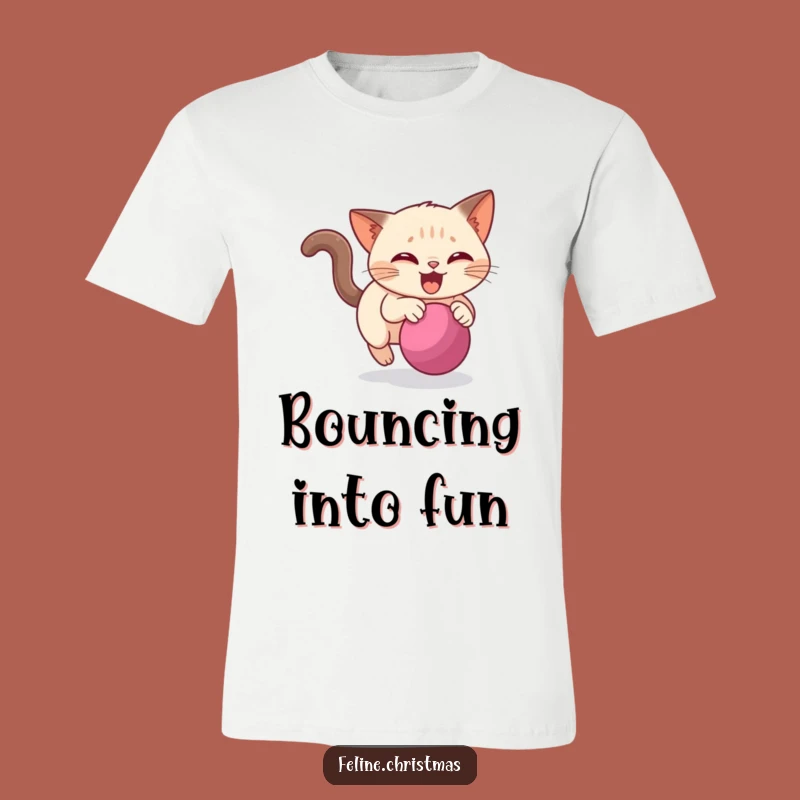 Funny Siamese Cat Bauble Chase T-Shirt - Festive Pet Humor Tee