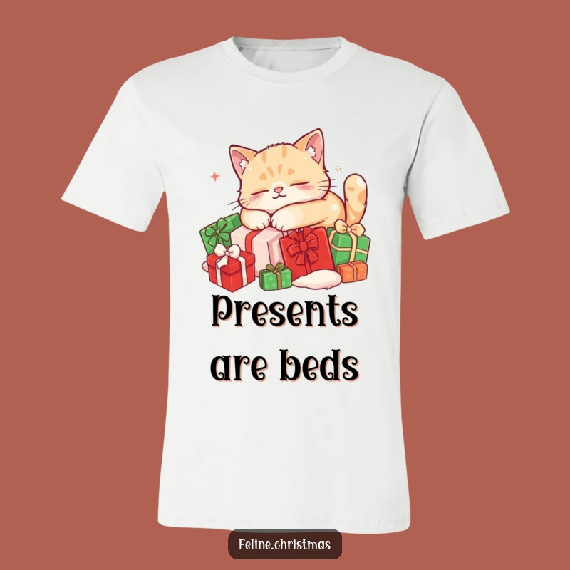Funny Sleeping Cat T-Shirt: Cozy Holiday Nap, Relaxed Kitty, Perfect Xmas Apparel!
