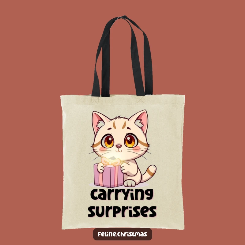Funny Cat Surprise Tote Bag: Carry Your Errands with a Wide-Eyed Kitty's Reaction