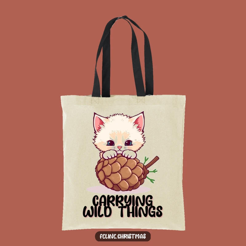 Funny Fluffy Kitten Pinecone Tote Bag - Carry Your Playfulness