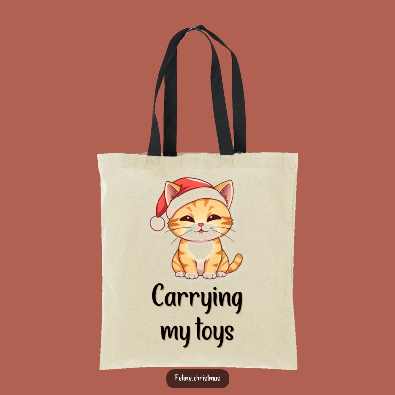 Funny Christmas Cat Tote Bag: Playful Santa Kitten, Carry Holiday Cheer, Funny Gift