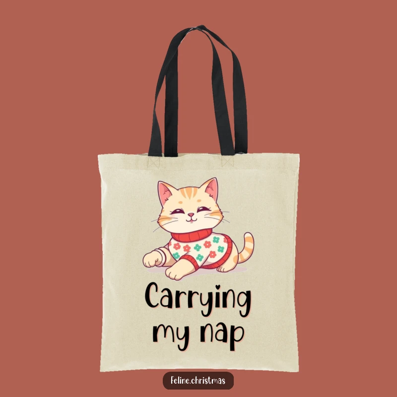 Funny Festive Cat Sweater Tote Bag - Chic & Hilarious Pet Accessory!