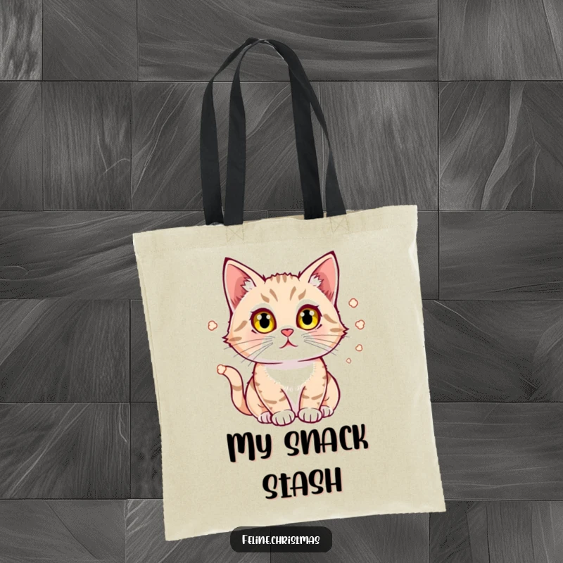 Funny Cat Tote Bag: A cat with bright eyes watches popcorn bounce, embodying fascination and the joy of simple, delightful moments.